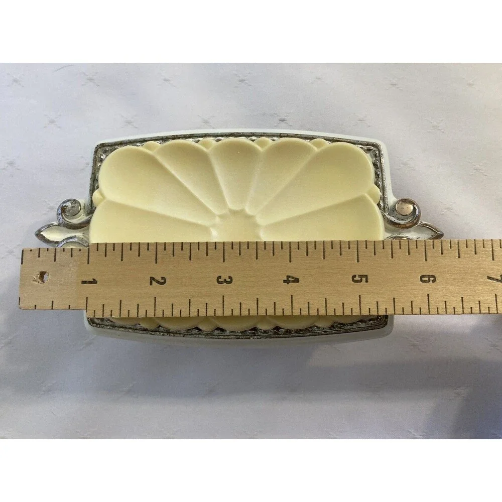Vintage Amerock Bonaventure Collection Soap Dish Free Standing White Art Deco